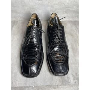 Stacy Adams Shoes Mens Size 11.5 D Genuine Snake Leather Oxford Dress Lace Up